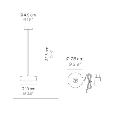 Zafferano Επιτραπέζιο Φωτιστικό Swap table lamp Μαύρη απόχρωση