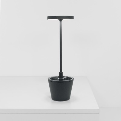Zafferano Επιτραπέζιο Φωτιστικό Poldina Reverso table lamp Σκούρο Γκρι απόχρωση