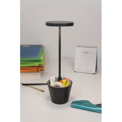 Zafferano Επιτραπέζιο Φωτιστικό Poldina Reverso table lamp Σκούρο Γκρι απόχρωση