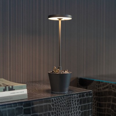 Zafferano Επιτραπέζιο Φωτιστικό Poldina Reverso table lamp Σκούρο Γκρι απόχρωση