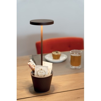 Zafferano Επιτραπέζιο Φωτιστικό Poldina Reverso table lamp Σκούρο Καφέ απόχρωση