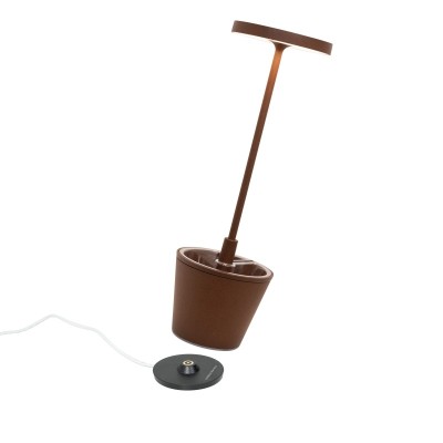 Zafferano Επιτραπέζιο Φωτιστικό Poldina Reverso table lamp Σκούρο Καφέ απόχρωση
