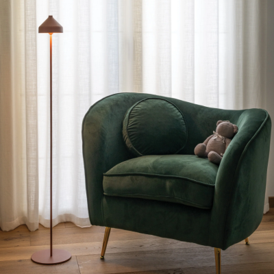 Zafferano Φωτιστικό Δαπέδου LED Amelie floor lamp Καφέ ματ απόχρωση