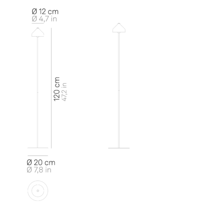 Zafferano Φωτιστικό Δαπέδου LED Amelie floor lamp Λευκή απόχρωση
