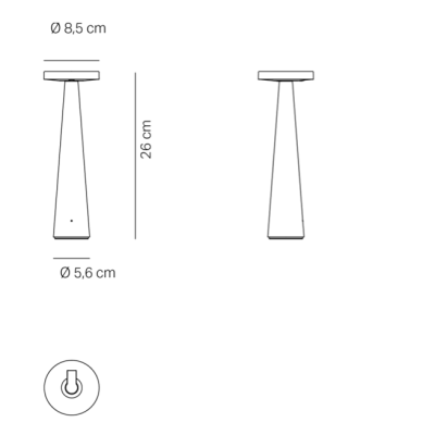 Zafferano επαναφορτιζόμενο φωτιστικό Angelina table lamp Λευκό
