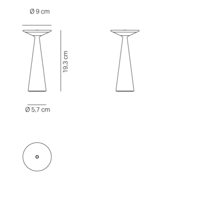 Zafferano επαναφορτιζόμενο φωτιστικό Damina table lamp Μαύρο