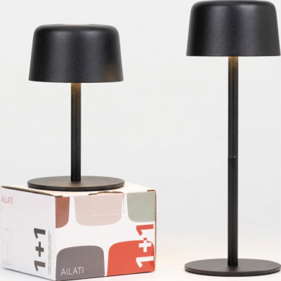 Zafferano επαναφορτιζόμενο φωτιστικό Ailati table lamp Μαύρο