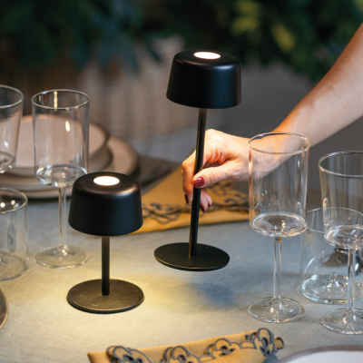 Zafferano επαναφορτιζόμενο φωτιστικό Ailati table lamp Μαύρο