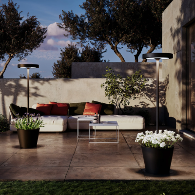Zafferano επαναφορτιζόμενο φωτιστικό Poldina Reverso Solar L RF floor lamp Καφε-Corten