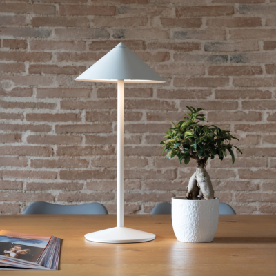 Zafferano επαναφορτιζόμενο φωτιστικό Pina L DESK table lamp Λευκό