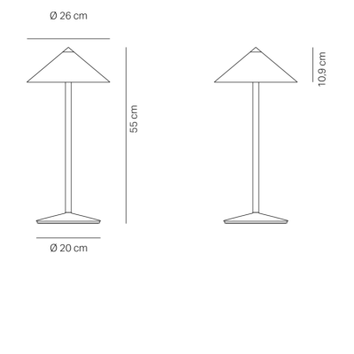 Zafferano επαναφορτιζόμενο φωτιστικό Pina L DESK table lamp Μαύρο