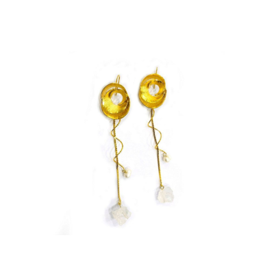 Catherine Bijoux Σκουλαρίκια Abstract shell pearl earrings Χρυσό