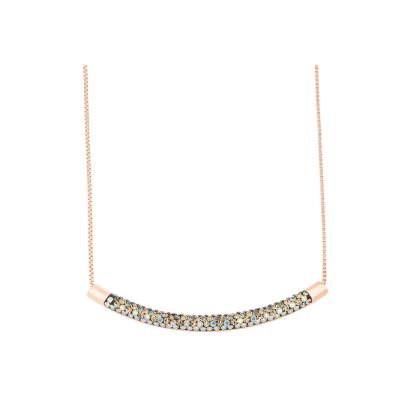 Γυναικείο Κολιέ Stainless steel Ροζ Χρυσό CRYSTALP με κρύσταλλα Swarovski