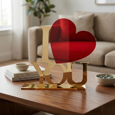 Επιτραπέζιο διακοσμητικό Πλεξιγκλάς I Love You GREKAS HOME