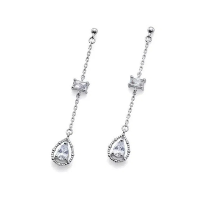 Ασημένια 925° Σκουλαρίκια  με κρύσταλλα Swarovski