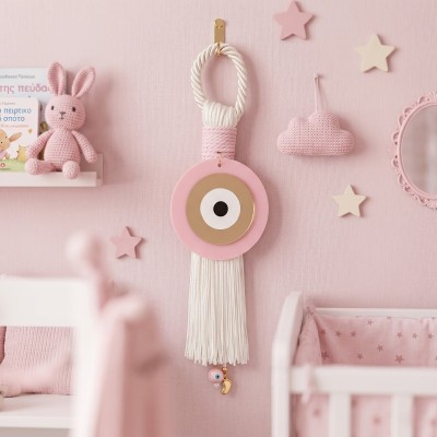 Παιδικό Κρεμαστό Γούρι "Ματάκι" (Pink) Για Κοριτσάκι