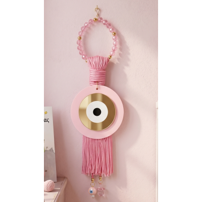 Παιδικό Κρεμαστό Γούρι "Ματάκι" (Pink) Για Κοριτσάκι