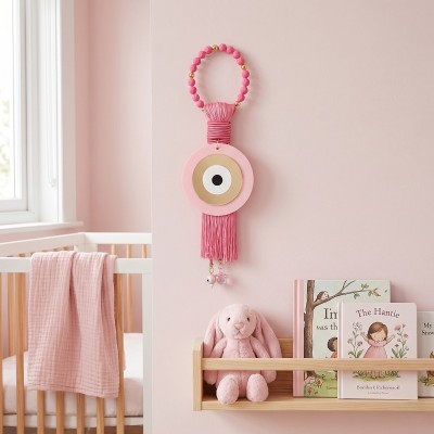 Παιδικό Κρεμαστό Γούρι "Ματάκι" (Pink) Για Κοριτσάκι