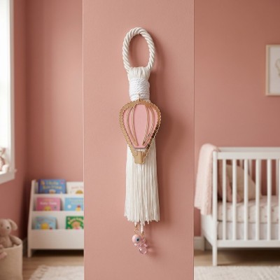 Παιδικό Κρεμαστό Γούρι "Αερόστατο" (Pink & Gold) Για Κοριτσάκι
