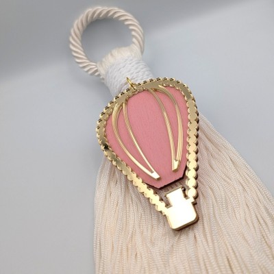 Παιδικό Κρεμαστό Γούρι "Αερόστατο" (Pink & Gold) Για Κοριτσάκι