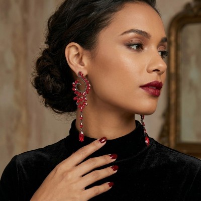 Γυναικεία κρεμαστά σκουλαρίκια GREKAS JEWELRY με κρυστάλλινες πέτρες