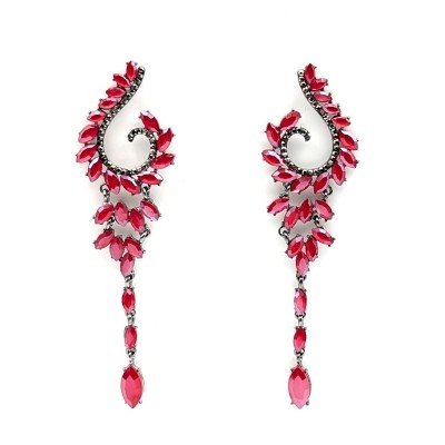 Γυναικεία κρεμαστά σκουλαρίκια GREKAS JEWELRY με κρυστάλλινες πέτρες