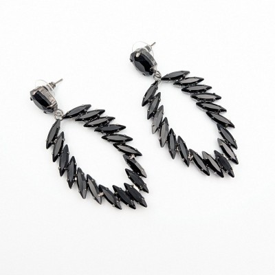 GREKAS JEWELRY Κρεμαστά Σκουλαρίκια "Black Diamond" Style