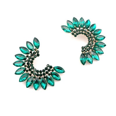 GREKAS JEWELRY Γυναικεία Κρεμαστά Σκουλαρίκια Πράσινα Κρύσταλλα