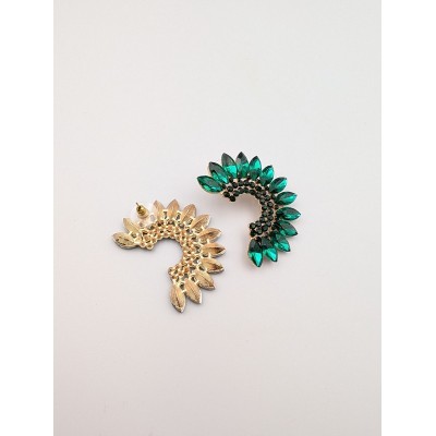 GREKAS JEWELRY Γυναικεία Κρεμαστά Σκουλαρίκια Πράσινα Κρύσταλλα