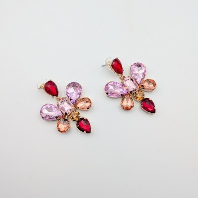 GREKAS JEWELRY Statement Σκουλαρίκια σε Ruby & Amethyst Αποχρώσεις