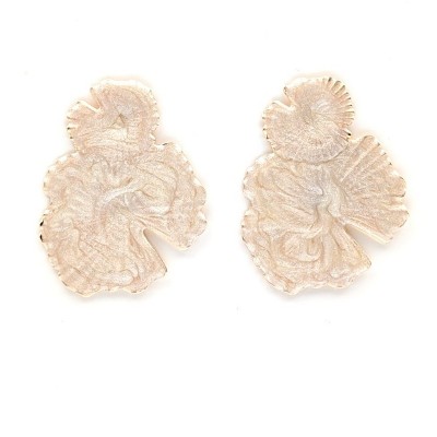 GREKAS JEWELRY Εντυπωσιακά κρεμαστά Σκουλαρίκια με Ανάγλυφο Σμάλτο