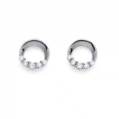 Σκουλαρίκια Ασημί με κρύσταλλα Swarovski