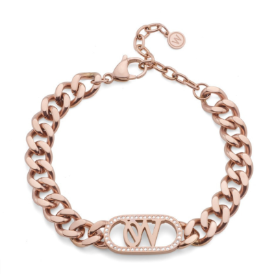Βραχιόλι Ροζ Χρυσό Stainless Steel με κρύσταλλα Swarovski