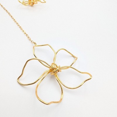 Χειροποίητο Επιχρυσωμένο Κολιέ Choker "Flora Cascade" | GREKAS JEWELRY