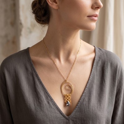 Χειροποίητο Επιχρυσωμένο Κολιέ GREKAS JEWELRY
