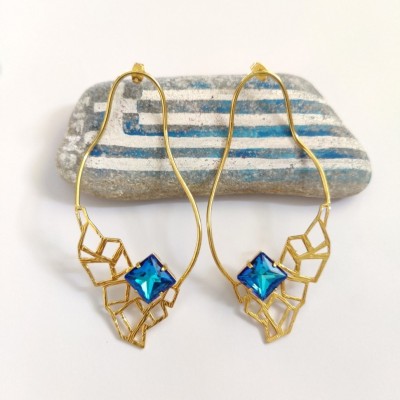 Γυναικεία χειροποίητα LOUA JEWELS σκουλαρίκια με κρυστάλλινες πέτρες