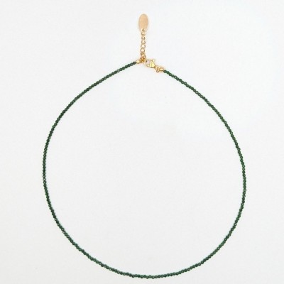 Minimal Χειροποίητο Κολιέ με Πράσινες Faceted Χάντρες – GREKAS JEWELRY
