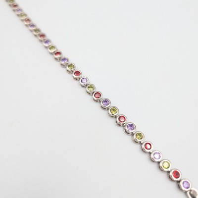 Βραχιόλι Τένις (Tennis Bracelet) με Πολύχρωμα Ζιργκόν – GREKAS JEWELRY