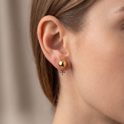 Χειροποίητα Καρφωτά Σκουλαρίκια GREKAS JEWELRY – Χρυσή Μπίλια (Golden Spheres)