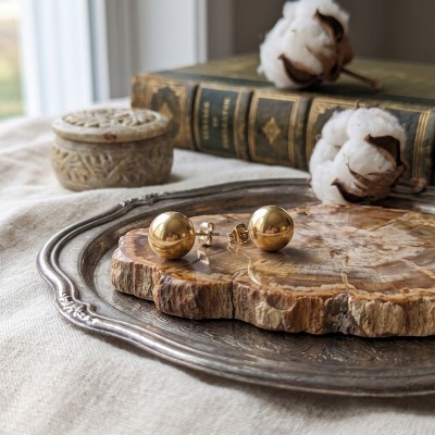Χειροποίητα Καρφωτά Σκουλαρίκια GREKAS JEWELRY – Χρυσή Μπίλια (Golden Spheres)