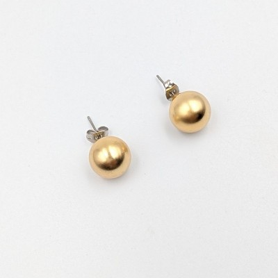 Χειροποίητα Καρφωτά Σκουλαρίκια GREKAS JEWELRY – Χρυσή Μπίλια (Golden Spheres)