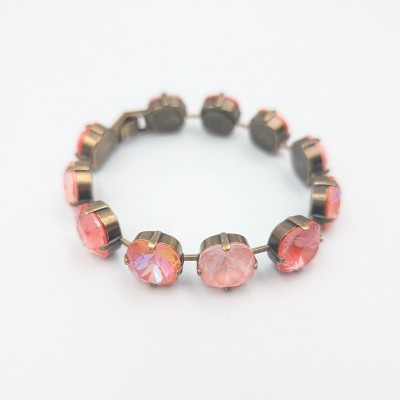 Χειροποίητο Βραχιόλι Dimitriadis – Κρύσταλλοι Swarovski σε Peach & Coral Tones