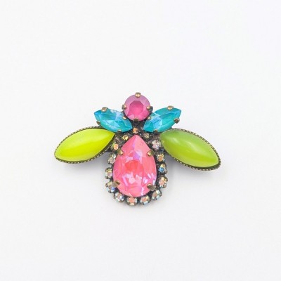 Χειροποίητη Καρφίτσα Dimitriadis – Insect/Bee Motif με Κρύσταλλους Swarovski