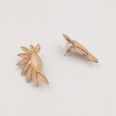Σκουλαρίκια Ear Climbers / Wing με Nude-Pink Πέτρες – GREKAS JEWELRY
