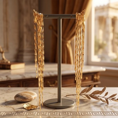 Μακριά Statement Σκουλαρίκια Καταρράκτης / Chain Fringe σε Χρυσό Τόνο – GREKAS JEWELRY