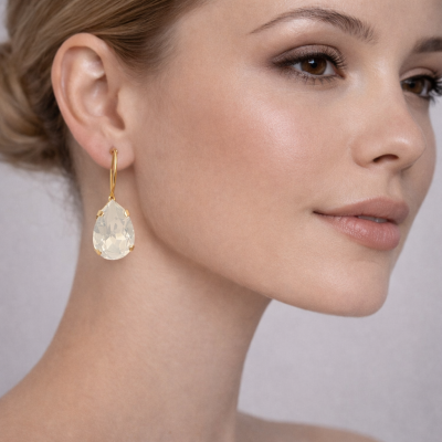 Γυναικεία χειροποίητα κρεμαστά σκουλαρίκια με κρυστάλλινες πέτρες