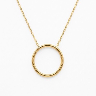 Ασημένιο Επιχρυσωμένο Κολιέ Κύκλος (Karma Circle) 925° – GREKAS JEWELRY
