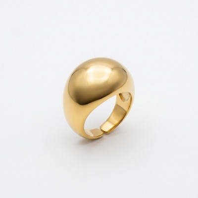 Ασημένιο Επιχρυσωμένο Δαχτυλίδι 925° Chunky Dome / Bulky Statement | GREKAS JEWELRY