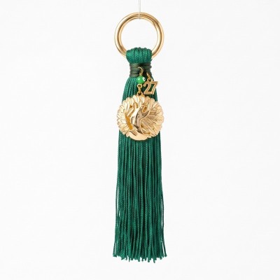 Κρεμαστό Χριστουγεννιάτικο Γούρι GREKAS JEWELRY με Πράσινη Φούντα & Χρυσό Μοτίφ