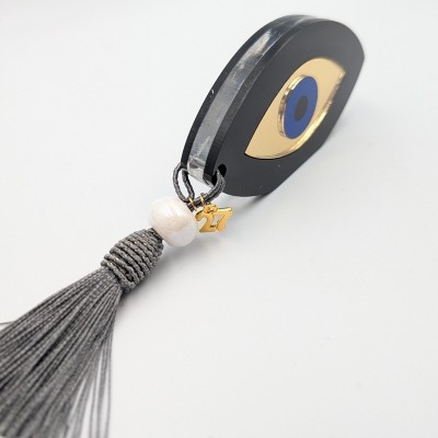 Διακοσμητικό Γούρι Μάτι Plexiglass με Φούντα– GREKAS JEWELRY